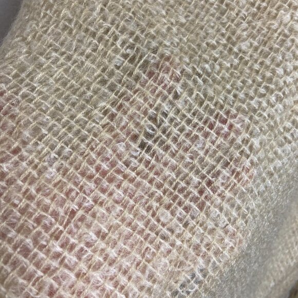 Vintage Wool Shawl Scarf  Fringe  47" x 47" - Picture 3 of 4